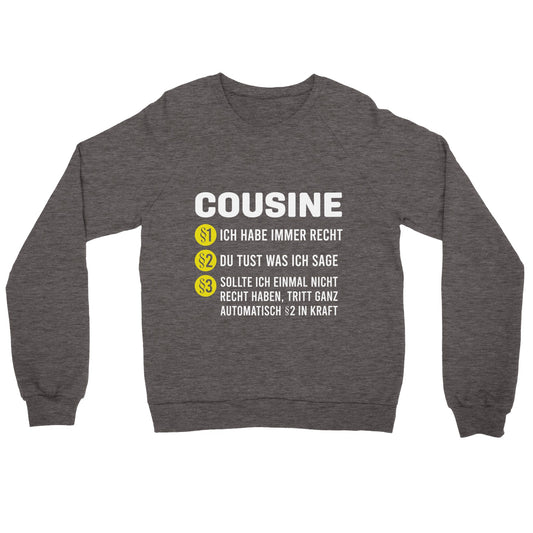 Premium Unisex-Sweatshirt mit Rundhalsausschnitt – Cousine