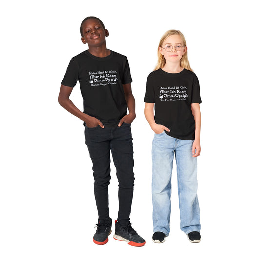 Klassisches Kinder-T-Shirt mit Rundhalsausschnitt-Oma + Opa